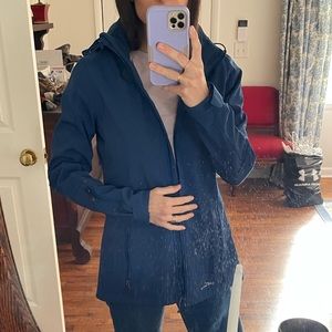 Eddie Bauer Blue Raincoat fleece lined weather proof jacket